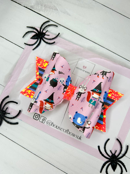 Pink Halloween hair bow
