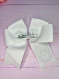 White fluffy monster bow*reduced to clear*