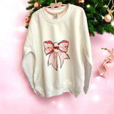 Pink Christmas bow kids jumper