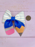 School pencil hair bow
