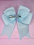 Light blue fluffy monster bow*reduced to clear*