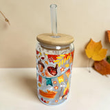 Fall glass cup