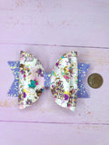 Unicorn charm hair bow