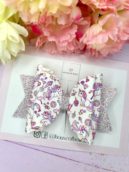 Unicorn hair bow