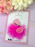 Flamingo fluffy clip