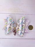 Mermaid charm hair bow
