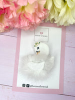 Fluffy swan hair clip