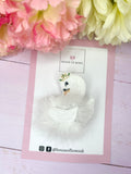 Fluffy swan hair clip