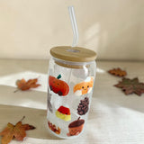 Autumn plushies glass cup
