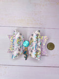 Mermaid charm hair bow