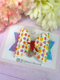 Apple charm hair bow