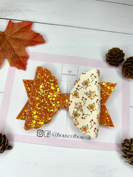 Autumn fox hair bow