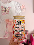 Fall glass cup