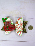 Christmas stocking hair bow