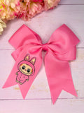 Pink fluffy monster bow*reduced to clear*