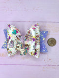 Unicorn charm hair bow