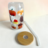 Autumn plushies glass cup