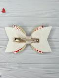 Red leopard print bow