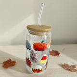Autumn plushies glass cup