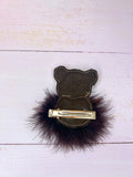 Fluffy leopard hair clip