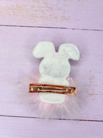 Fluffy bunny hair clip