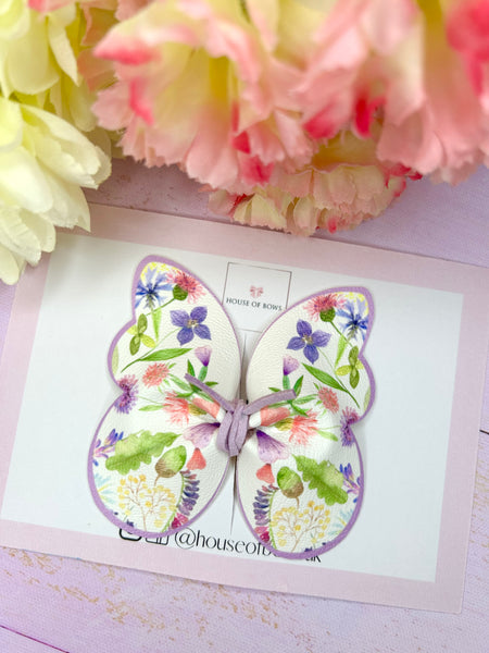 Lilac butterfly clip