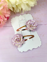 Mulberry flower snap clip pigtail sets