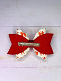Christmas red bow hair bow