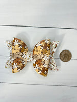 Autumn floral hair bow