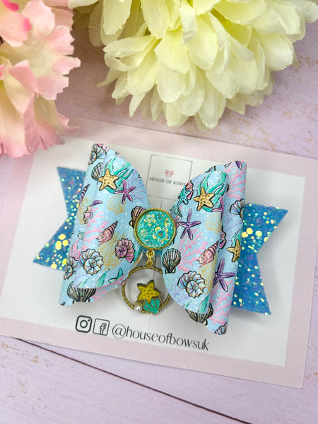Sea shell hair bow