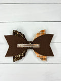 Autumn tartan hair bow