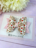 Strawberry bunny hair bow