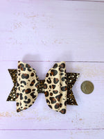 Leopard print hair bow