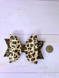 Leopard print hair bow