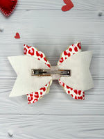 Red leopard print bow