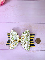 Garden bee hair bow