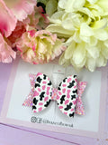 Pink Cow hair bow