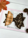 Autumn tartan hair bow