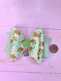 Turtle charm hair bow