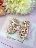 Strawberry bunny hair bow