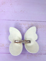 School gingham butterfly clip