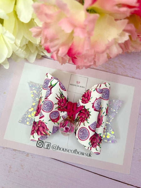 Dragon fruit hair bow