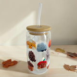 Autumn plushies glass cup