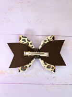 Leopard print hair bow