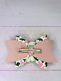 Pink Cow hair bow
