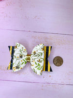 Garden bee hair bow