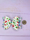 Santa elf hat hair bow