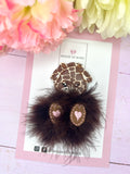 Fluffy giraffe hair clip