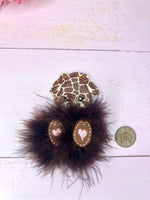 Fluffy giraffe hair clip