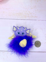 Fluffy dragon hair clip